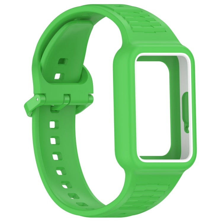 For  Huawei Band 9 NFC Two Color Frame Integrated Silicone Watch Band(Fluorescent Green) - Watch Bands by PMc TechLife | Online Shopping South Africa | PMc TechLife | Buy Now Pay Later Mobicred