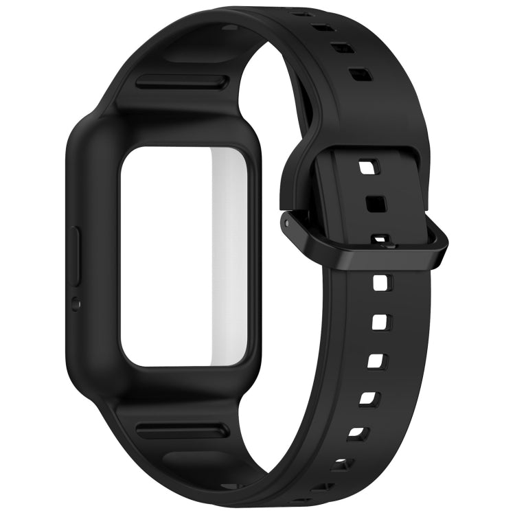For  Huawei Band 9 Two Color Frame Integrated Silicone Watch Band(Black) - free shipping - PMc TechLife - Order now!