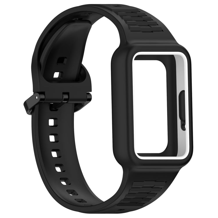 For  Huawei Band 9 Two Color Frame Integrated Silicone Watch Band(Black) - free shipping - PMc TechLife - Order now!