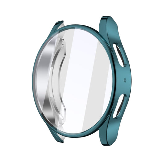 For Samsun Galaxy Watch 7 44mm Full Coverage TPU Electroplated Watch Protective Case(Cyan) - Watch Cases by PMC Jewellery | Online Shopping South Africa | PMC Jewellery | Buy Now Pay Later Mobicred