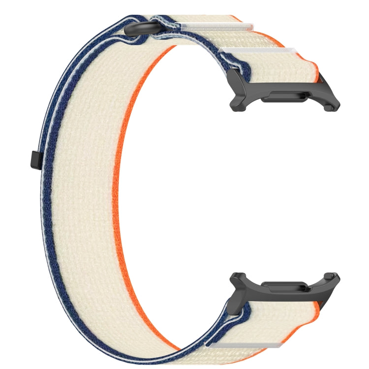 For Samsung Galaxy Watch Ultra 47mm Hook and Loop Fastener Loop Nylon Watch Band(Orange+Beige) - Watch Bands by PMC Jewellery | Online Shopping South Africa | PMC Jewellery | Buy Now Pay Later Mobicred