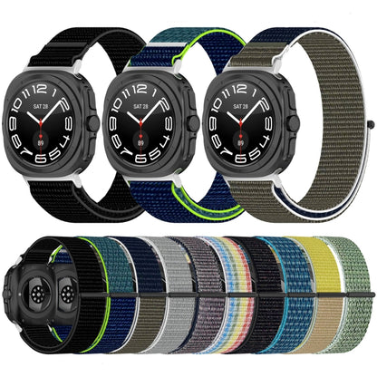 For Samsung Galaxy Watch Ultra 47mm Loop Nylon Hook and Loop Fastener Watch Band(Sea Blue) - Watch Bands by PMC Jewellery | Online Shopping South Africa | PMC Jewellery | Buy Now Pay Later Mobicred