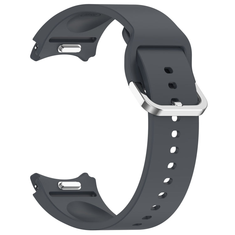 For Samsung Galaxy Watch7 40 / 44mm Solid Color Silver Buckle Quick Release Silicone Watch Band(Gray) - free shipping - PMC TechLife - Order now!
