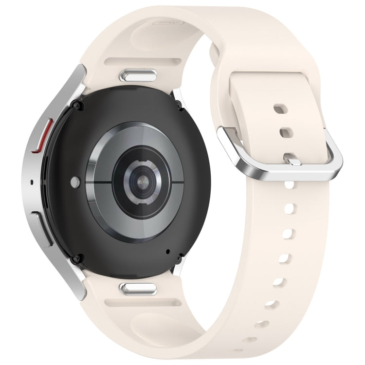 For Samsung Galaxy Watch7 40 / 44mm Solid Color Silver Buckle Quick Release Silicone Watch Band(Starlight) - free shipping - PMC TechLife - Order now!