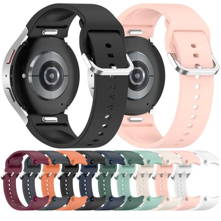 For Samsung Galaxy Watch7 40 / 44mm Solid Color Silver Buckle Quick Release Silicone Watch Band(White) - free shipping - PMC TechLife - Order now!