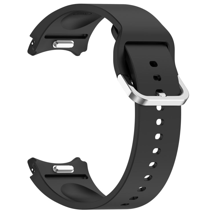 For Samsung Galaxy Watch 6 Classic 43mm Solid Color Silver Buckle Quick Release Silicone Watch Band(Black) - free shipping - PMC TechLife - Order now!