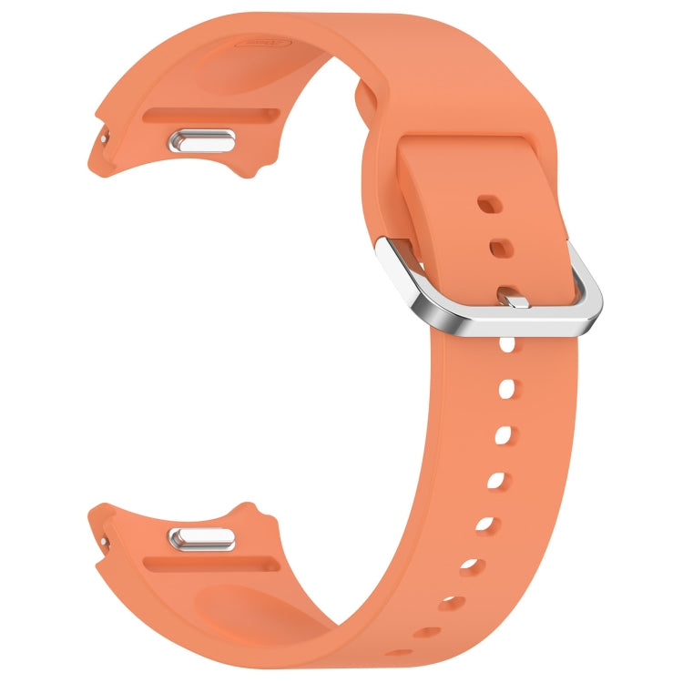 For Samsung Galaxy watch 5 Pro Golf Edition Solid Color Silver Buckle Quick Release Silicone Watch Band(Orange) - free shipping - PMC TechLife - Order now!