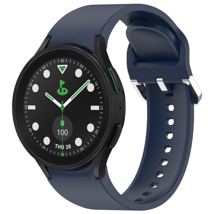 For Samsung Galaxy watch 5 Pro Golf Edition Solid Color Silver Buckle Quick Release Silicone Watch Band(Midnight Blue) - free shipping - PMC TechLife - Order now!