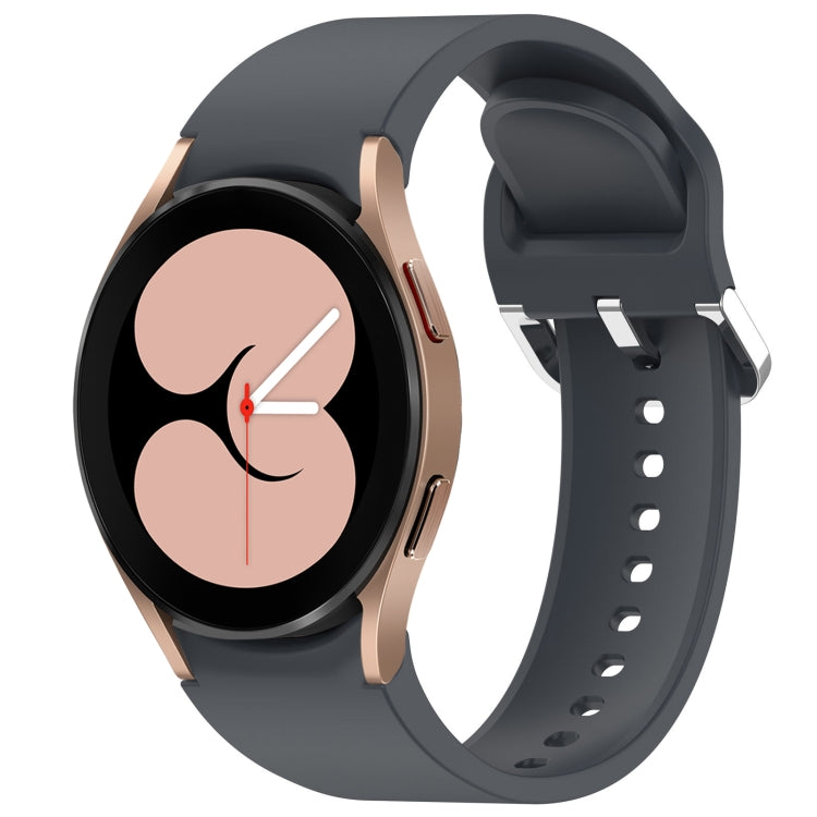 For Samsung Galaxy Watch 4 40mm Solid Color Silver Buckle Quick Release Silicone Watch Band(Grey) - free shipping - PMC TechLife - Order now!