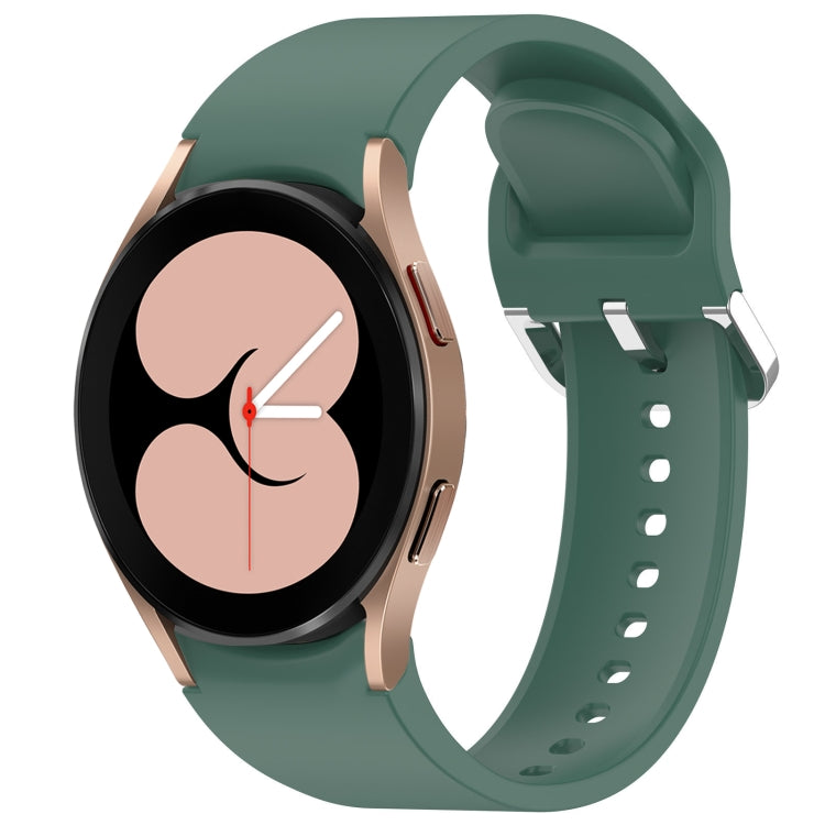 For Samsung Galaxy Watch 4 40mm Solid Color Silver Buckle Quick Release Silicone Watch Band(Green) - free shipping - PMC TechLife - Order now!