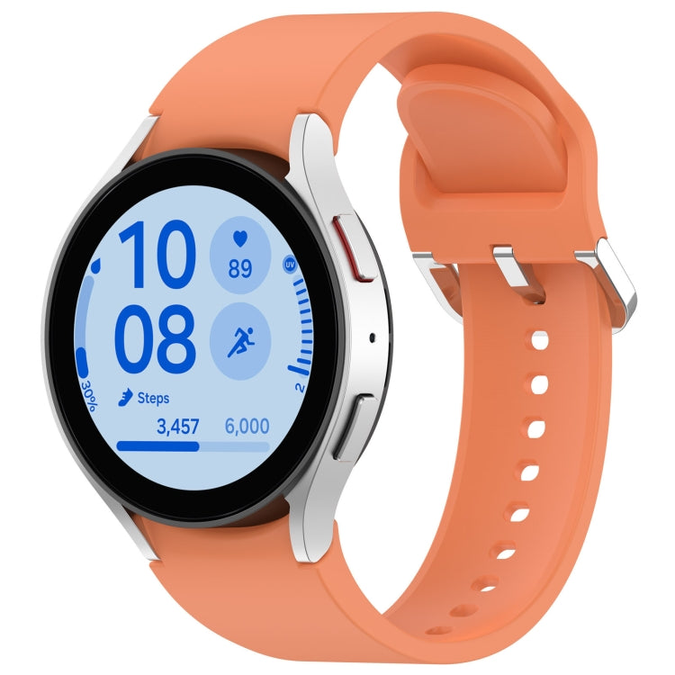 For Samsung Galaxy Watch 7 40mm Solid Color Silver Buckle Quick Release Silicone Watch Band(Orange) - free shipping - PMC TechLife - Order now!