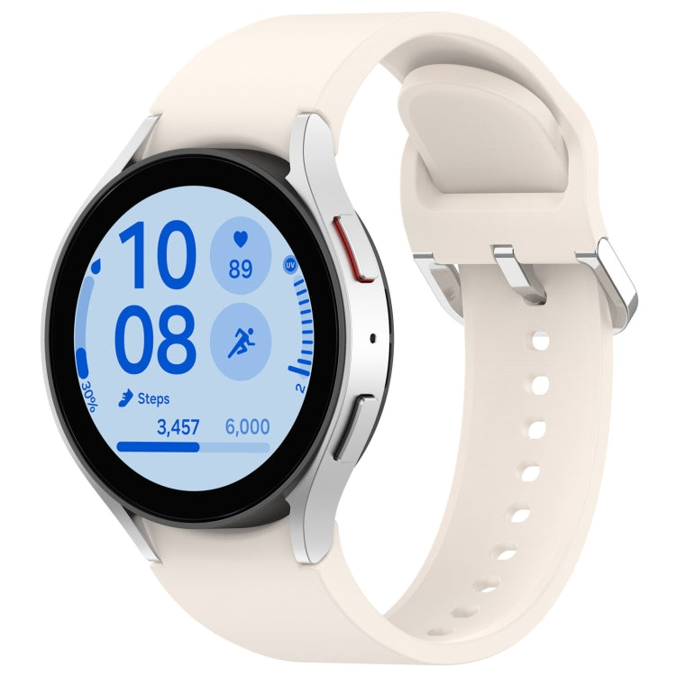 For Samsung Galaxy Watch FE 40mm Solid Color Silver Buckle Quick Release Silicone Watch Band(Starlight) - free shipping - PMC TechLife - Order now!