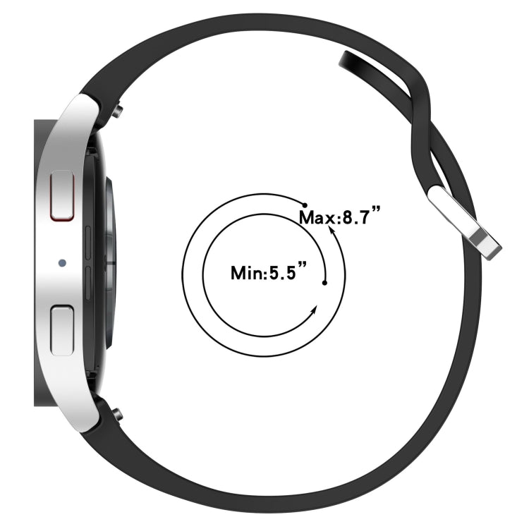 For Samsung Galaxy Watch 7 44mm Solid Color Silver Buckle Quick Release Silicone Watch Band(Black) - free shipping - PMC TechLife - Order now!