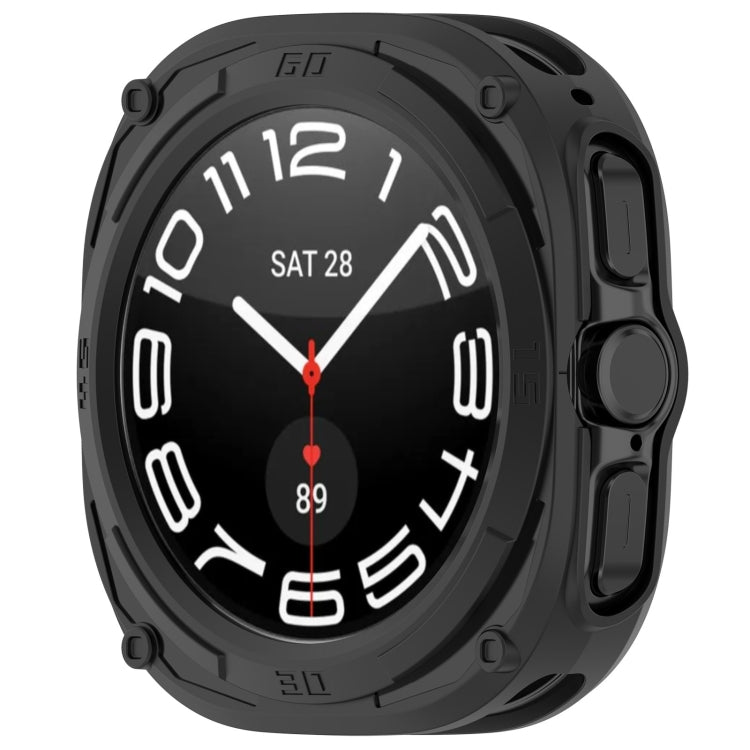 For Samsung Galaxy Watch Ultra 47mm Armored TPU Watch Protective Case(Black) - Watch Cases by PMC Jewellery | Online Shopping South Africa | PMC Jewellery | Buy Now Pay Later Mobicred