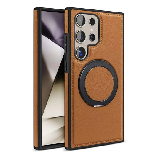 For Samsung Galaxy S24 Ultra 5G Yashi 360 Degree Rotating MagSafe Bracket Phone Case(Brown) - Galaxy S24 Ultra 5G Cases by PMC Jewellery | Online Shopping South Africa | PMC Jewellery | Buy Now Pay Later Mobicred