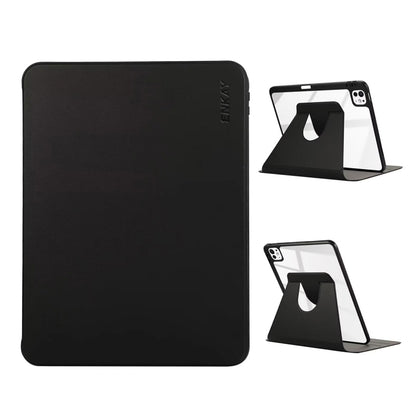 For iPad Pro 13 2024 ENKAY 360 Rotation PMMA Leather Smart Tablet Case with Pen Slot(Black) - iPad Pro 13 2024 Cases by ENKAY | Online Shopping South Africa | PMC Jewellery | Buy Now Pay Later Mobicred