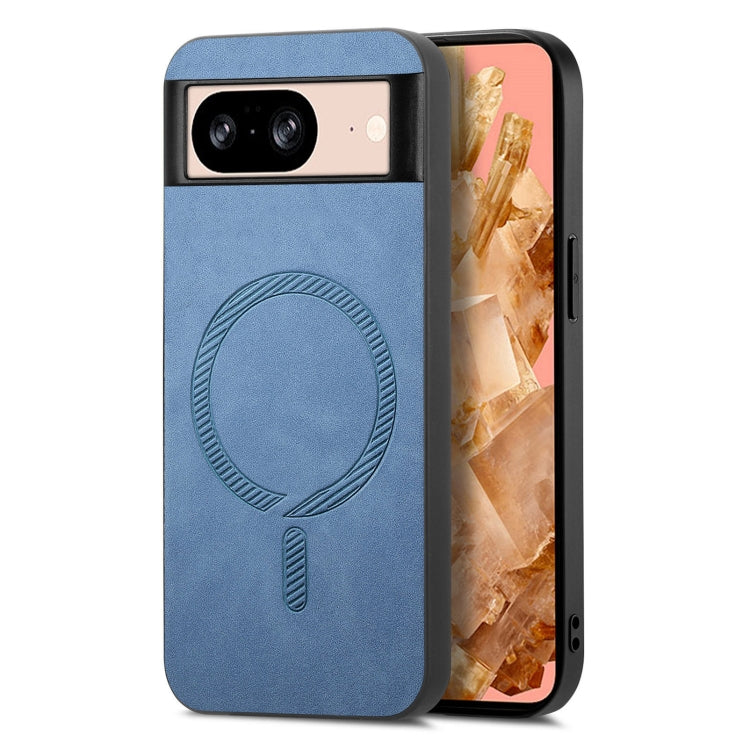 For Google Pixel 9 / 9 Pro Retro Magsafe Magnetic PU Back Cover Phone Case(Blue) - Google Cases by PMC TechLife | Online Shopping South Africa | PMC TechLife | Buy Now Pay Later Mobicred