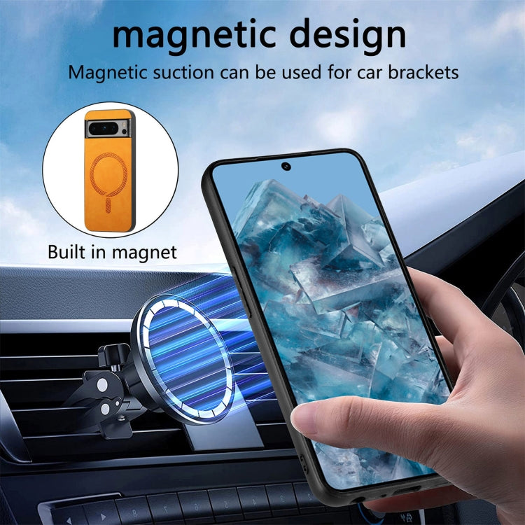 For Google Pixel 9 / 9 Pro Retro Magsafe Magnetic PU Back Cover Phone Case(Blue) - Google Cases by PMC TechLife | Online Shopping South Africa | PMC TechLife | Buy Now Pay Later Mobicred