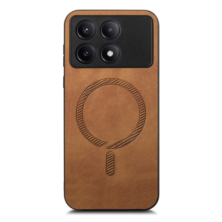 For Xiaomi Redmi K70 / K70 Pro 5G Solid Color Retro Magsafe PU Back Cover Phone Case(Brown) - K70 Pro Cases by PMC Jewellery | Online Shopping South Africa | PMC Jewellery | Buy Now Pay Later Mobicred