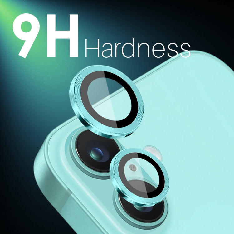 For iPhone 16 / 16 Plus NORTHJO 2 Sets 4pcs Camera Lens Protector Cover Metal Ring Film(Cyan) - iPhone 16 Plus Tempered Glass by NORTHJO | Online Shopping South Africa | PMC Jewellery | Buy Now Pay Later Mobicred