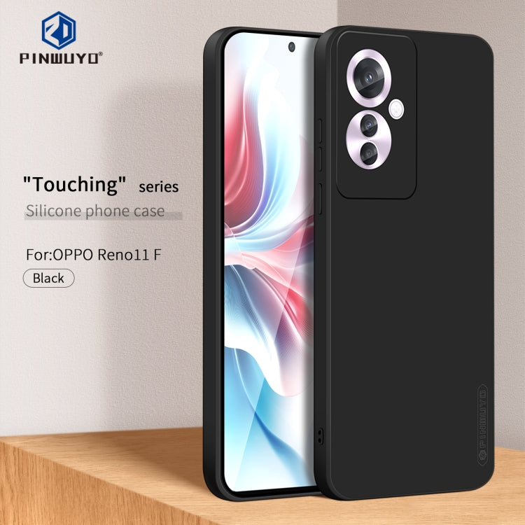 For OPPO Reno11 F PINWUYO Sense Series Liquid Silicone TPU Phone Case(Black) - OPPO Cases by PINWUYO | Online Shopping South Africa | PMC Jewellery | Buy Now Pay Later Mobicred