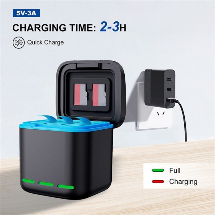 GP-910 3-Battery Charging Box Storage Case For GoPro Hero11 /10 /9 - Charger by PMC TechLife | Online Shopping South Africa | PMC TechLife | Buy Now Pay Later Mobicred