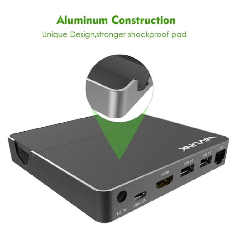 WAVLINK UHP3D01G Gigabit Ethernet USB 3.0 Multi-Function HUB 4K HD Docking Station(UK Plug) - free shipping - PMC Jewellery - Order now!