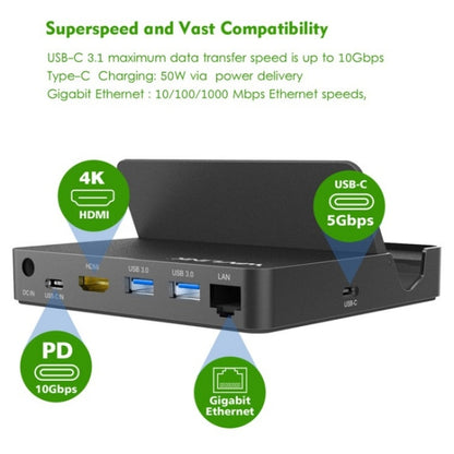 WAVLINK UHP3D01G Gigabit Ethernet USB 3.0 Multi-Function HUB 4K HD Docking Station(UK Plug) - USB 3.0 HUB by WAVLINK | Online Shopping South Africa | PMC Jewellery | Buy Now Pay Later Mobicred