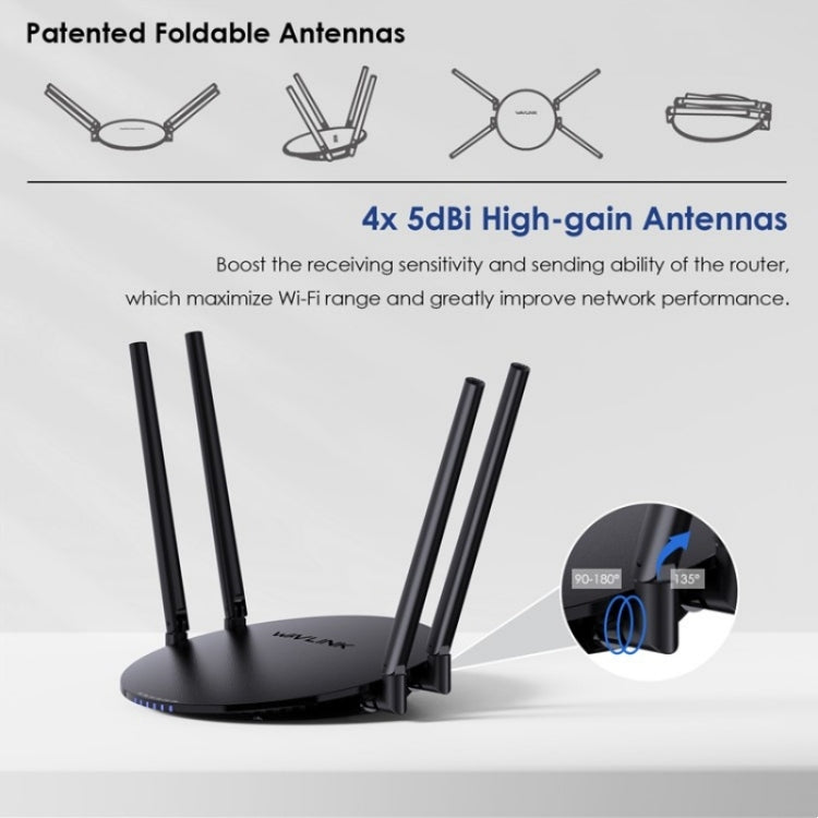 WAVLINK WN530G3 4x 5dBi Foldable Antenna AC1200 Dual Band Wireless Repeater Router, Plug:UK Plug - Wireless Routers by WAVLINK | Online Shopping South Africa | PMC Jewellery | Buy Now Pay Later Mobicred