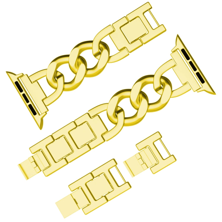 For Apple Watch Series 5 44mm Quick-Release Metal Chain Watch Band(Gold) - free shipping - PMC TechLife - Order now!