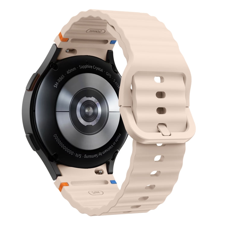 For Samsung Galaxy Watch 6 40 / 44mm Wave Pattern Stitched Silicone Watch Band(Pink) - free shipping - PMC TechLife - Order now!