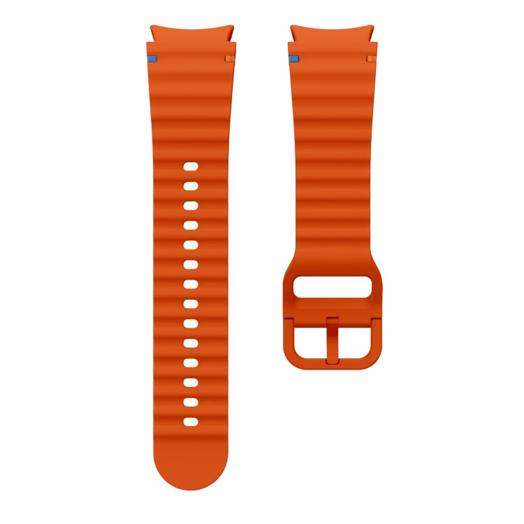 For Samsung Galaxy Watch 6 40 / 44mm Wave Pattern Stitched Silicone Watch Band(Orange) - free shipping - PMC TechLife - Order now!