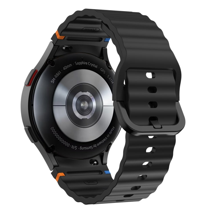 For Samsung Galaxy Watch 5 Pro Wave Pattern Stitched Silicone Watch Band(Black) - free shipping - PMC TechLife - Order now!