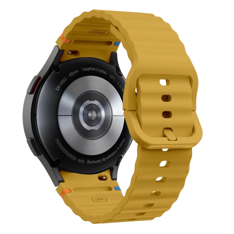 For Samsung Galaxy Watch 5 Pro Wave Pattern Stitched Silicone Watch Band(Yellow) - free shipping - PMC TechLife - Order now!