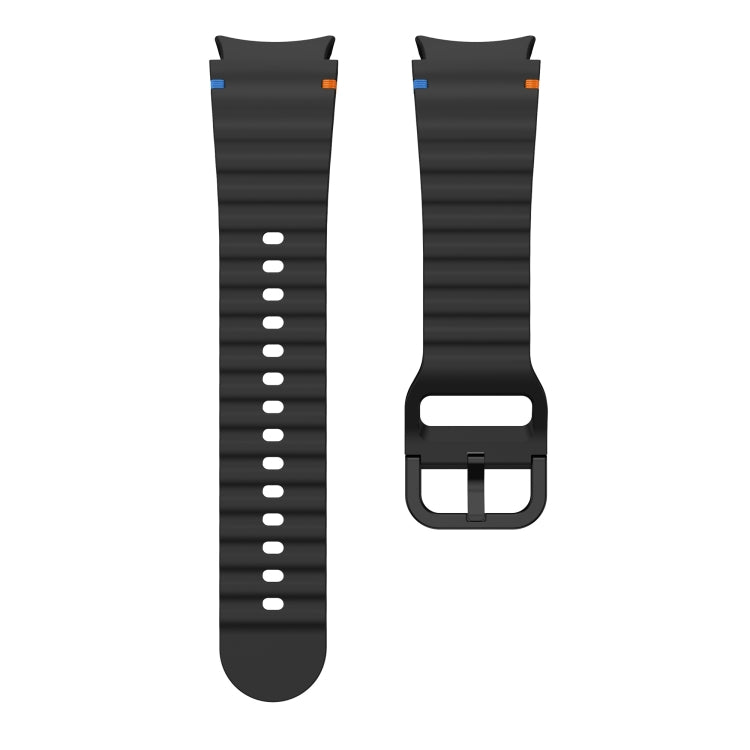 For Samsung Galaxy Watch 4 40 / 44mm Wave Pattern Stitched Silicone Watch Band(Black) - free shipping - PMC TechLife - Order now!