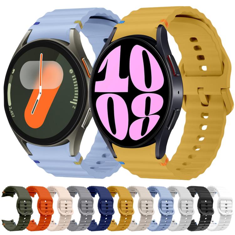 For Samsung Galaxy Watch 5 40 / 44mm Wave Pattern Stitched Silicone Watch Band(Orange) - free shipping - PMC TechLife - Order now!