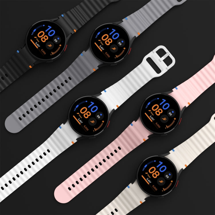 For Samsung Galaxy Watch 4 40 / 44mm Wave Pattern Stitched Silicone Watch Band(Orange) - free shipping - PMC TechLife - Order now!