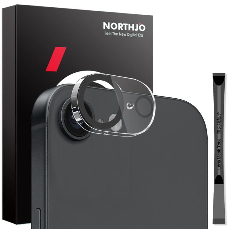 For iPhone 16e NORTHJO Camera Lens Protector 3D Night Shot Tempered Glass Film(Black) - iPhone 16e Tempered Glass by NORTHJO | Online Shopping South Africa | PMC TechLife | Buy Now Pay Later Mobicred
