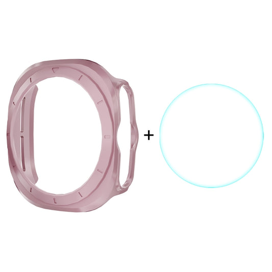 For Samsung Galaxy Watch Ultra 47mm ENKAY Hat-Prince Electroplated Hard PC Case + 0.2mm 9H Glass Screen Protector(Pink) - Watch Cases by ENKAY | Online Shopping South Africa | PMC Jewellery | Buy Now Pay Later Mobicred