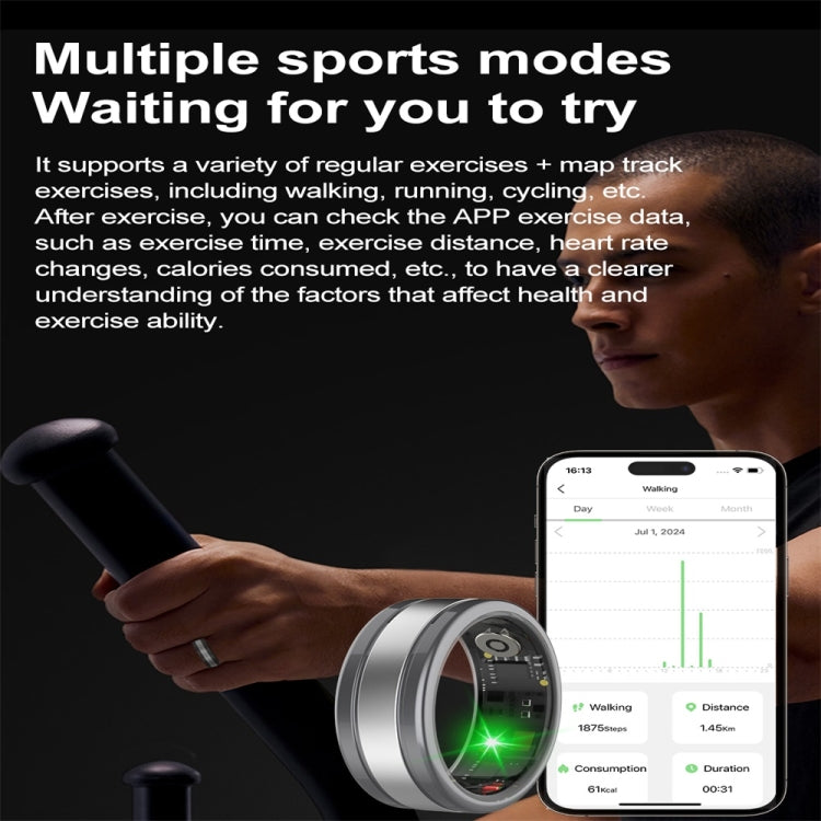 R18 SIZE 10 Smart Ring, Support Heart Rate / Blood Oxygen / Sleep / Multiple Sports Modes(Black) - Smart Rings / Smart Telephones by PMC TechLife | Online Shopping South Africa | PMC TechLife | Buy Now Pay Later Mobicred