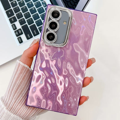 For Samsung Galaxy S25+ 5G Plating Glitter Texture TPU Phone Case with Lens Film(Purple Wrinkles) - Galaxy S25+ 5G Cases by PMC Jewellery | Online Shopping South Africa | PMC Jewellery | Buy Now Pay Later Mobicred