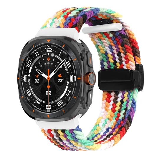 For Samsung Galaxy Watch Ultra 47mm Fold Magnetic Buckle Braided Watch Band(Rainbow) - Watch Bands by PMC Jewellery | Online Shopping South Africa | PMC Jewellery | Buy Now Pay Later Mobicred