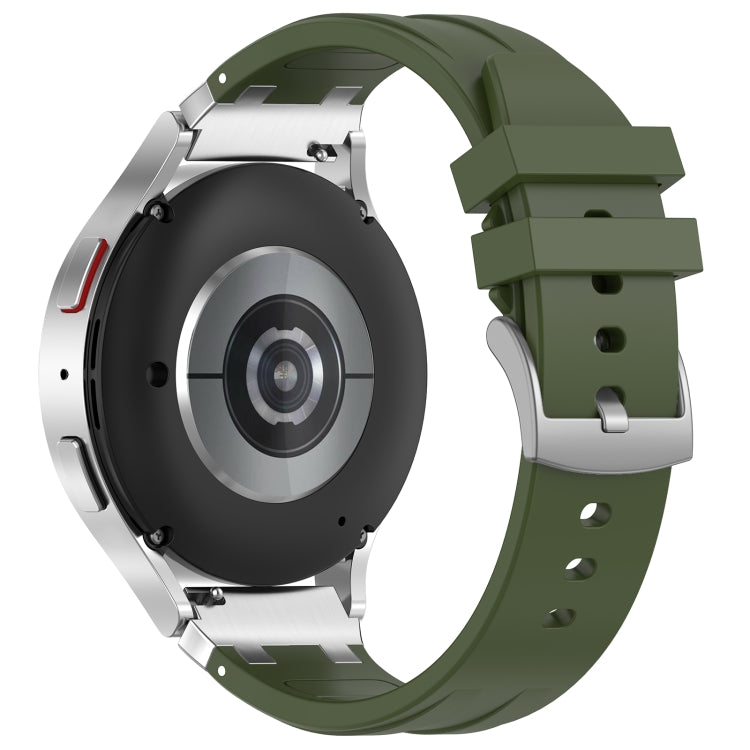For Samsung Galaxy Watch Active 20mm Quick Release Silver Buckle Royal Silicone Watch Band(Olive Green) - free shipping - PMC TechLife - Order now!