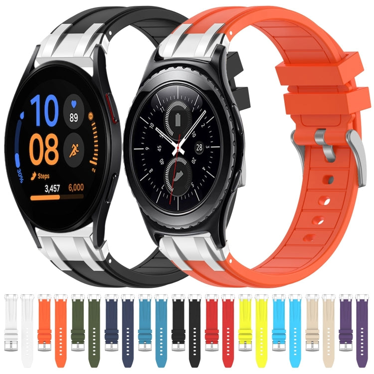 For Samsung Galaxy Watch Active 20mm Quick Release Silver Buckle Royal Silicone Watch Band(Orange) - free shipping - PMC TechLife - Order now!