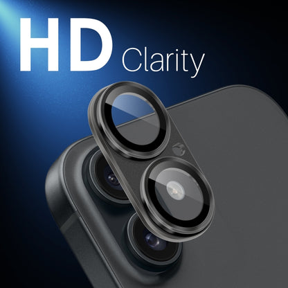 For iPhone 16 / 16 Plus NORTHJO Matte Camera Lens Protector Tempered Glass Rear Lens Film(Black) - iPhone 16 Tempered Glass by NORTHJO | Online Shopping South Africa | PMC Jewellery | Buy Now Pay Later Mobicred