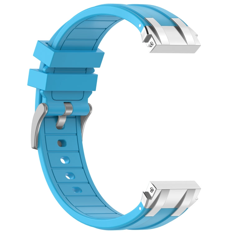 For Amazfit Bip U 20mm Quick Release Silver Buckle Royal Silicone Watch Band(Sky Blue) - free shipping - PMC TechLife - Order now!