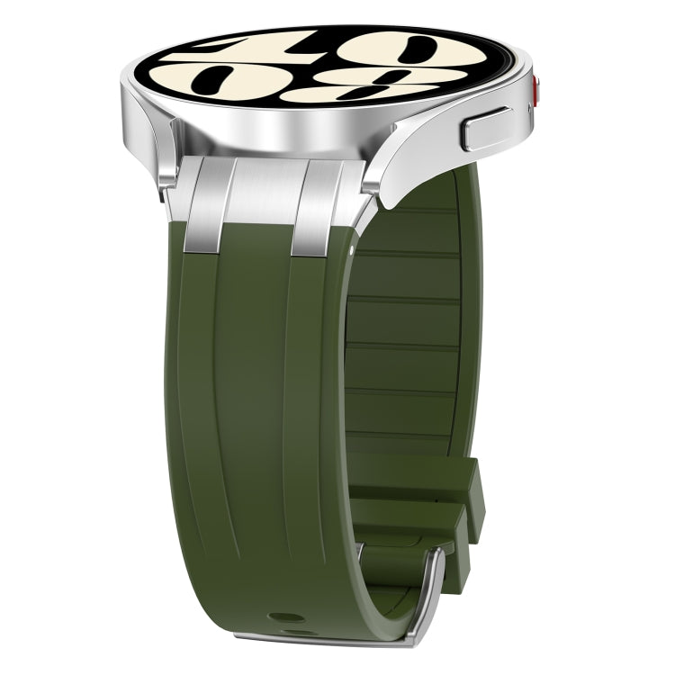 For Amazfit Bip3 Pro 20mm Quick Release Silver Buckle Royal Silicone Watch Band(Olive Green) - free shipping - PMC TechLife - Order now!