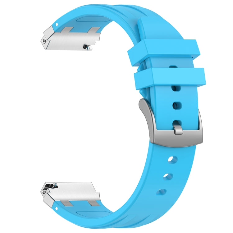 For Amazfit Bip3 Pro 20mm Quick Release Silver Buckle Royal Silicone Watch Band(Sky Blue) - free shipping - PMC TechLife - Order now!