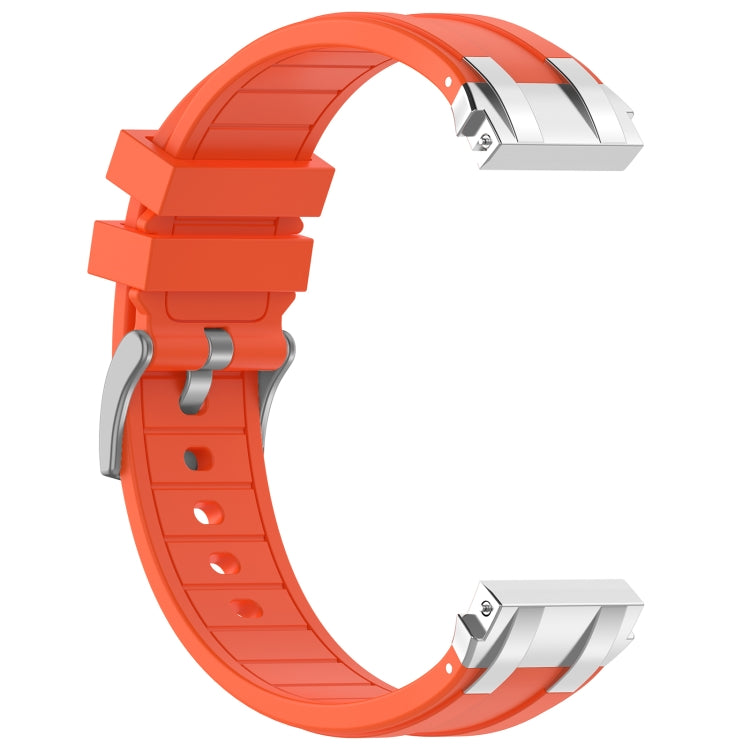 For Amazfit GTR Mini 20mm Quick Release Silver Buckle Royal Silicone Watch Band(Orange) - free shipping - PMC TechLife - Order now!