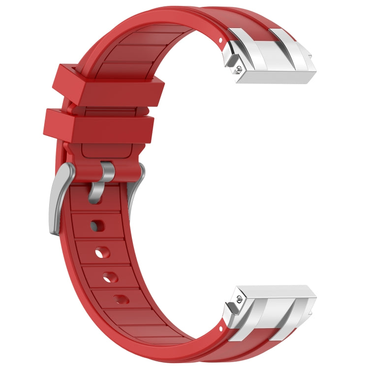 For Amazfit GTR Mini 20mm Quick Release Silver Buckle Royal Silicone Watch Band(Red) - free shipping - PMC TechLife - Order now!